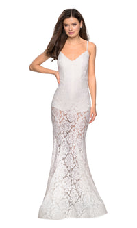 La Femme Sheer Lace Mermaid Prom Dress 27584