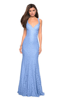 La Femme Open-Back Lace Mermaid Prom Dress 27623