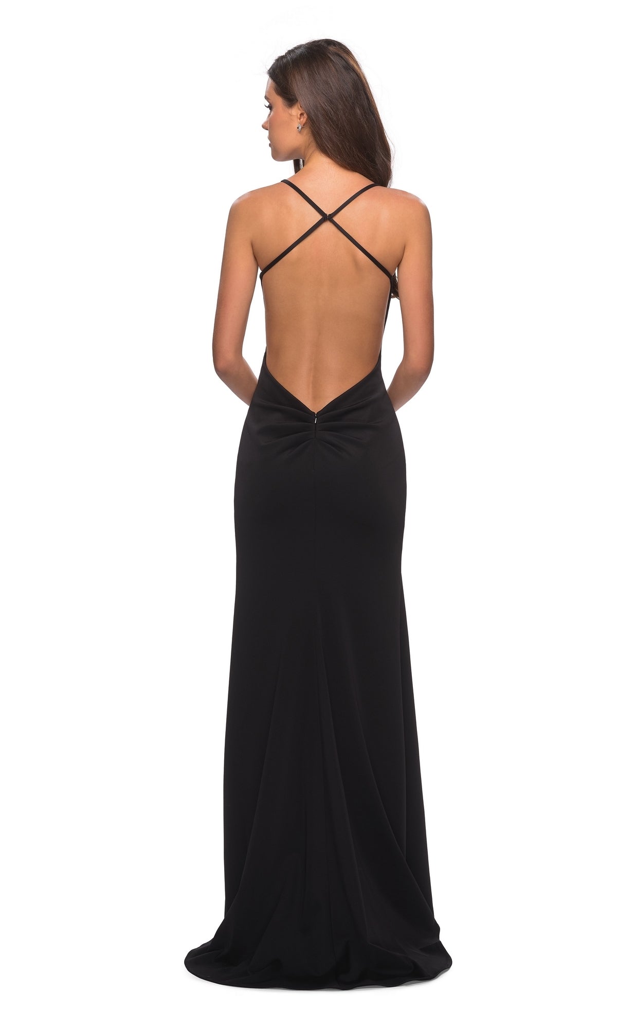 La Femme Backless Jersey Prom Dress Dress 27657