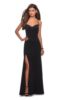 La Femme Backless Jersey Prom Dress Dress 27657