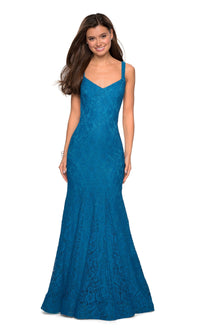 La Femme Open-Back Lace Mermaid Prom Dress 27709