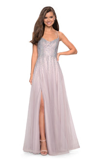 La Femme Sparkly Pastel Tulle Prom Dress 27750