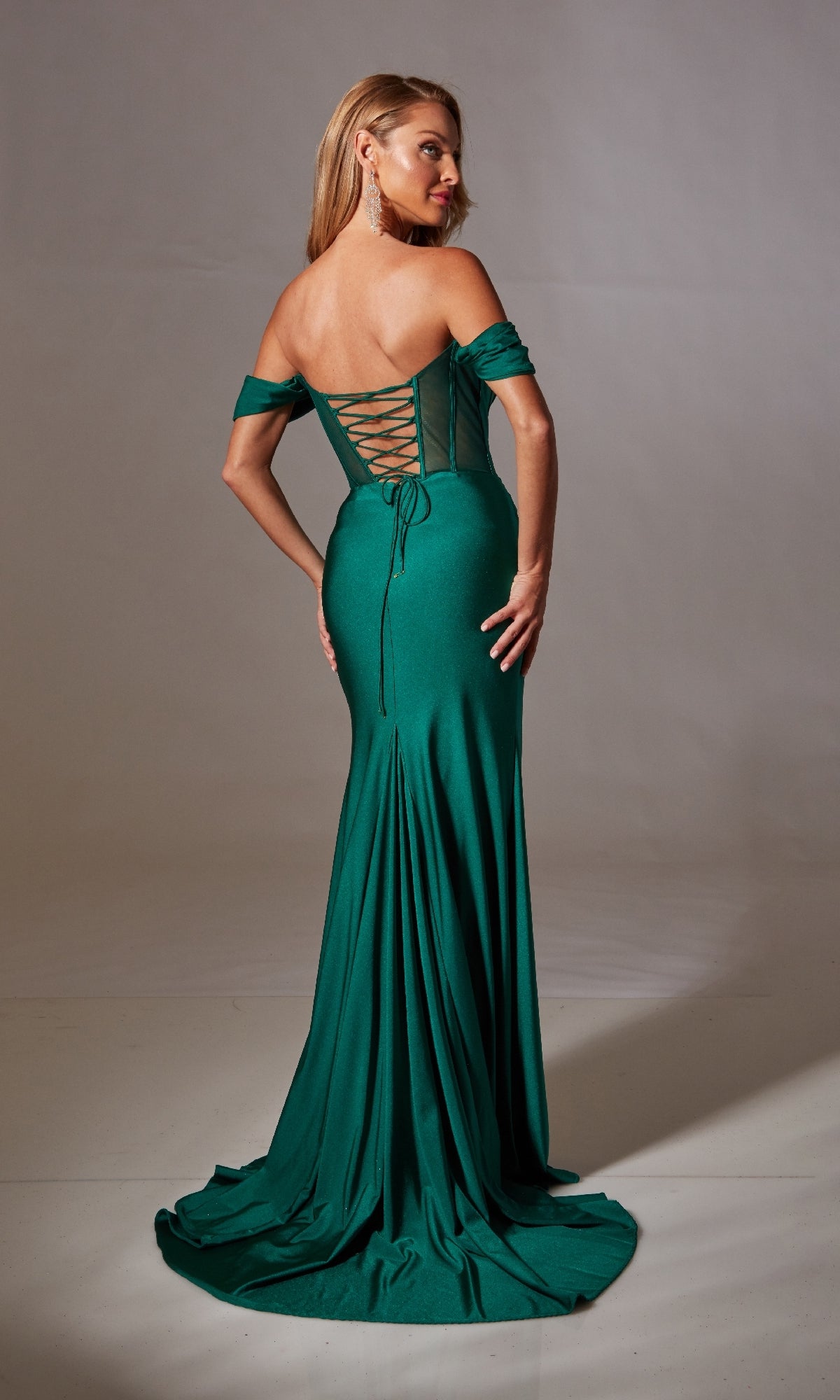 Off-Shoulder Long Prom Dress: Aerie Couture 277