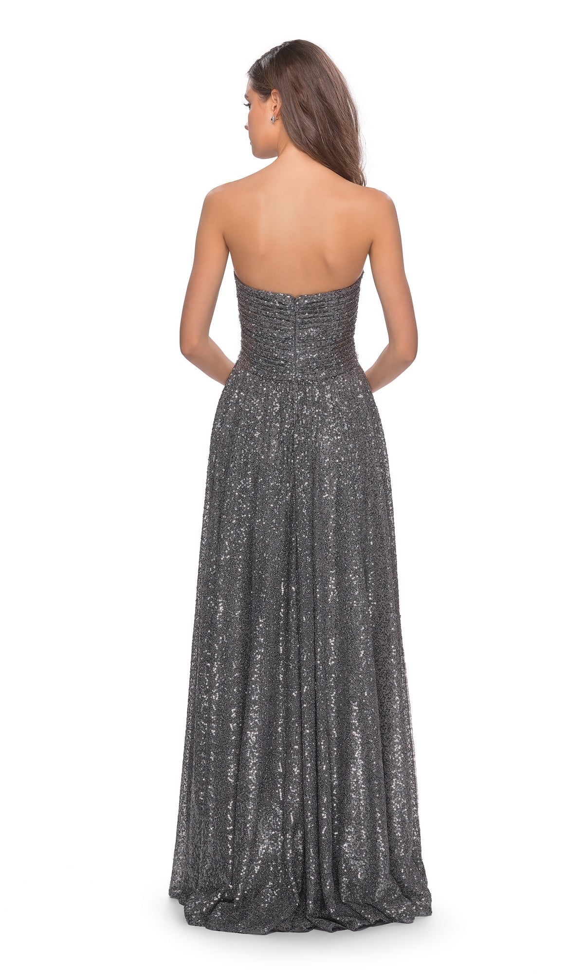 La Femme A-Line Strapless Sequin Prom Dress 27879