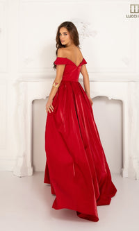 Off-the-Shoulder Satin Prom Dress: Lucci Lu 28063