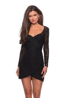 Short Lace Party Dress: La Femme 28232