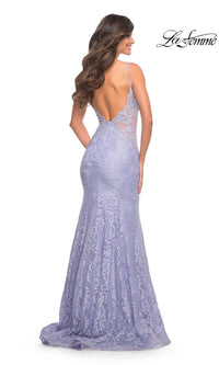 La Femme Backless Long Lace Prom Dress 28355