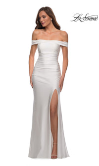 La Femme Strappy-Back Tight Long Prom Dress 28506