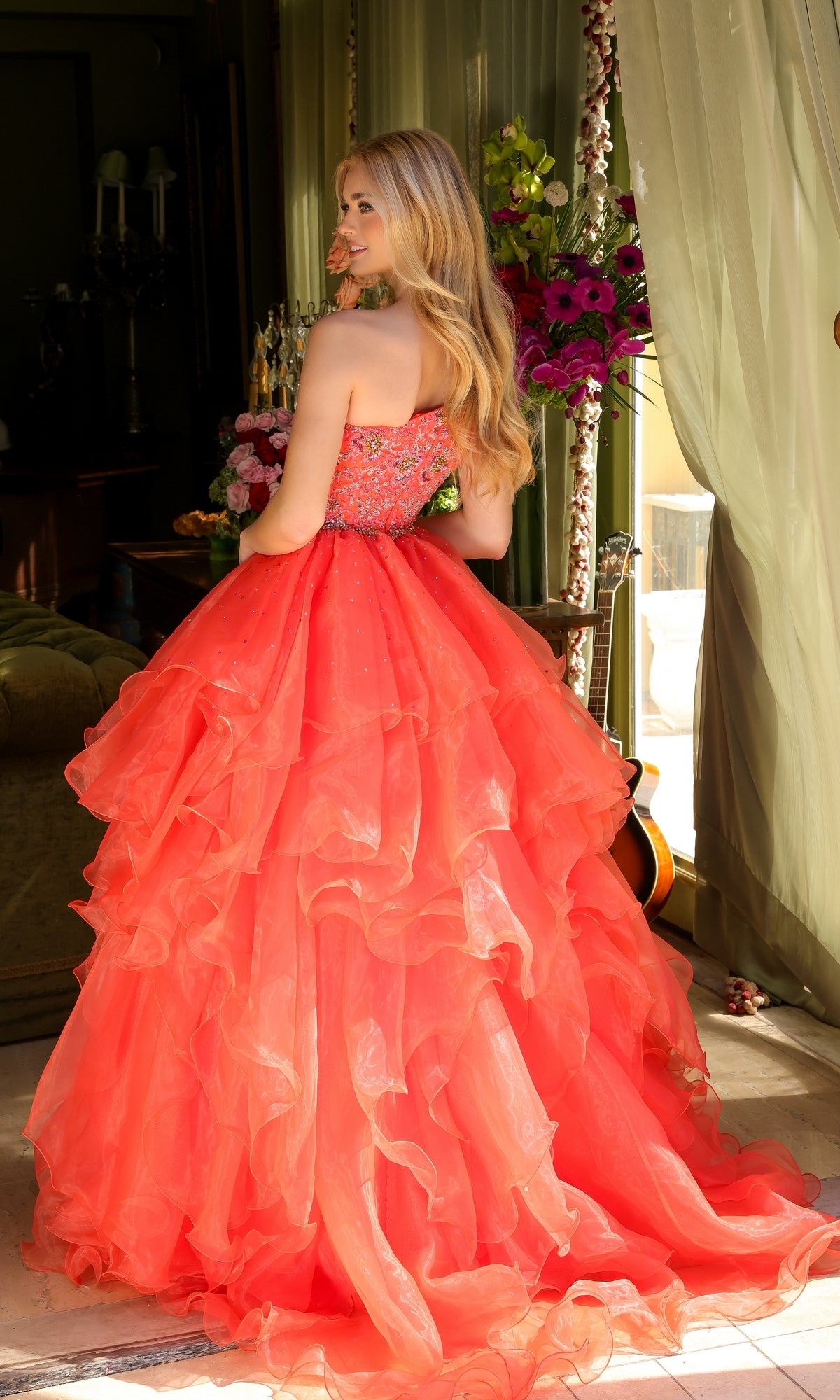 One-Shoulder Prom Ball Gown 28575 by Ava Presley