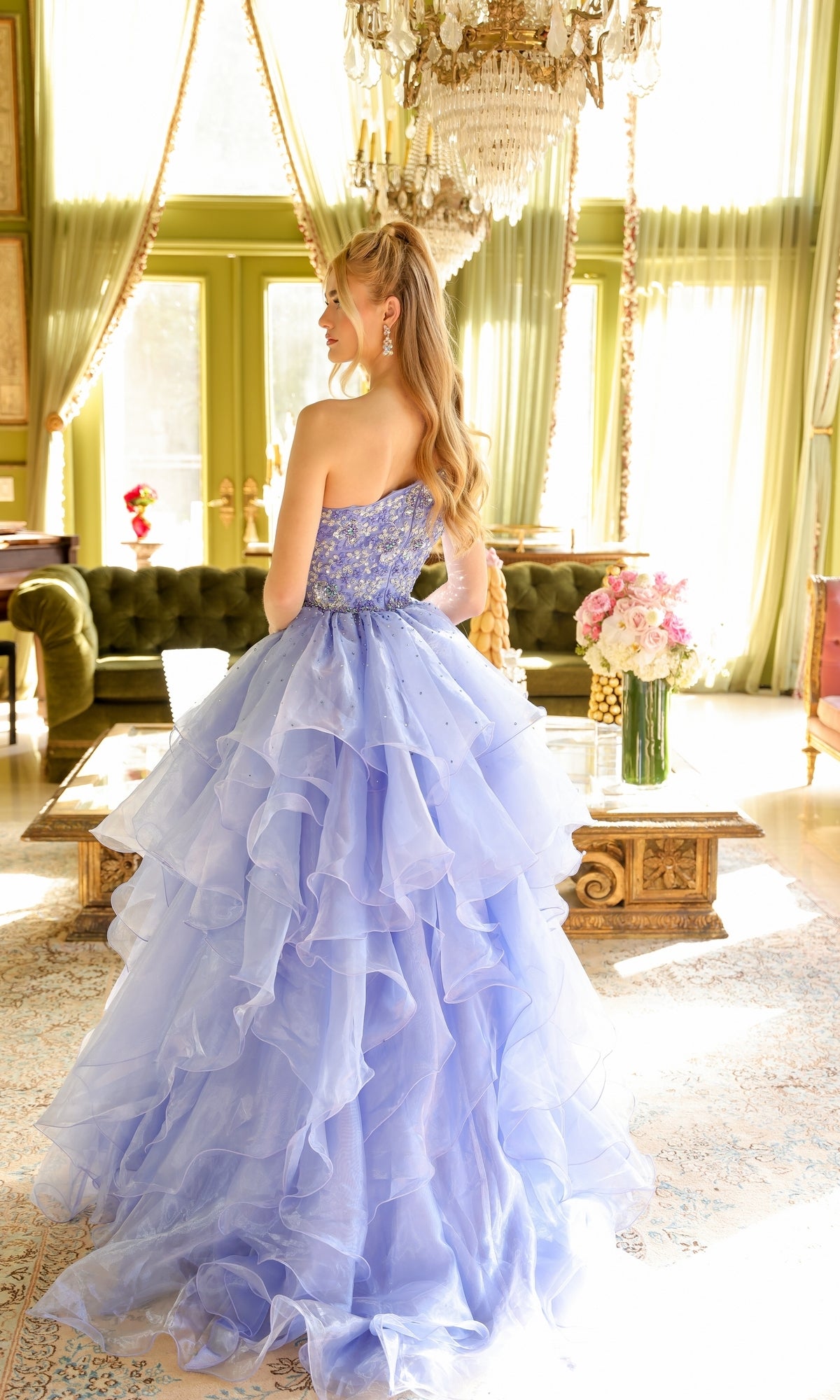 One-Shoulder Prom Ball Gown 28575 by Ava Presley