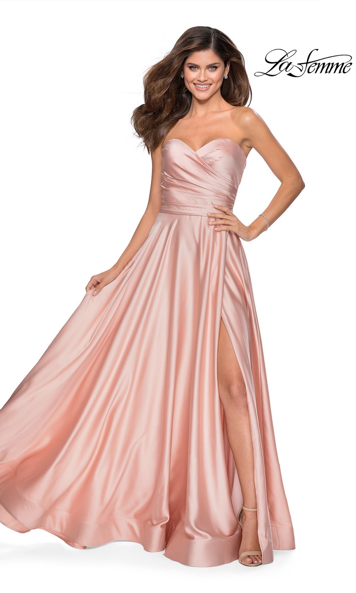 La Femme Strapless Long A-Line Prom Dress 28608