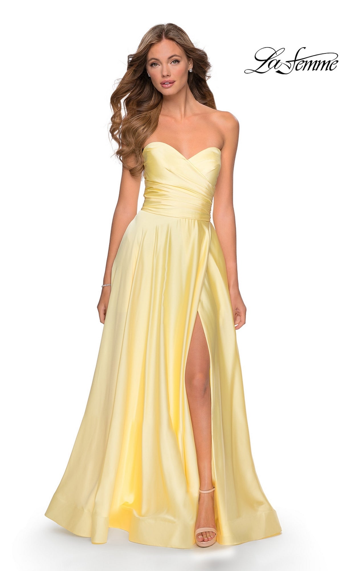 La Femme Strapless Long A-Line Prom Dress 28608