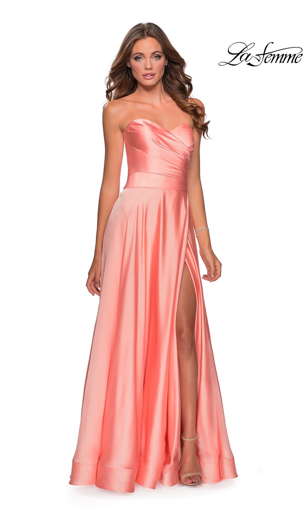 La Femme Strapless Long A-Line Prom Dress 28608