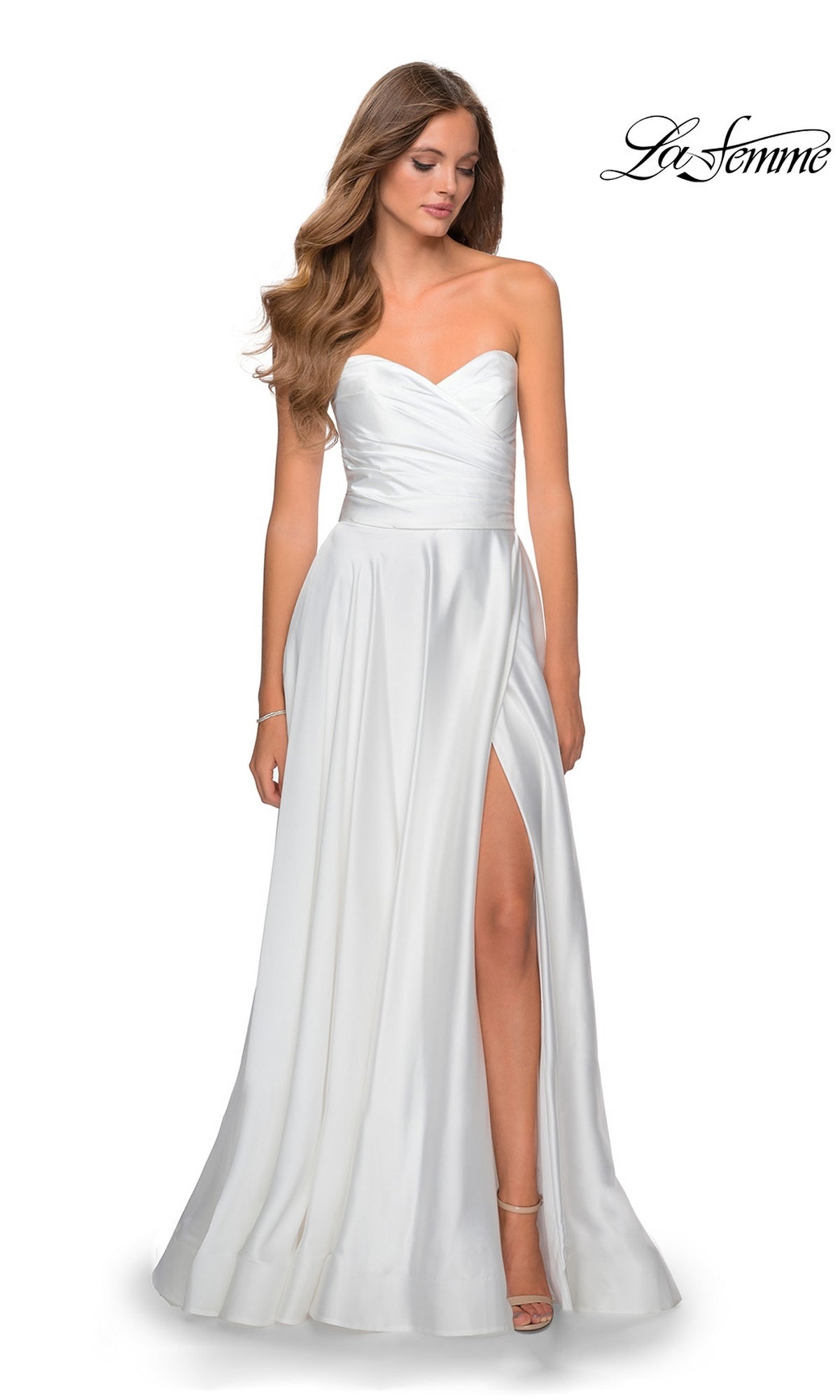 La Femme Strapless Long A-Line Prom Dress 28608