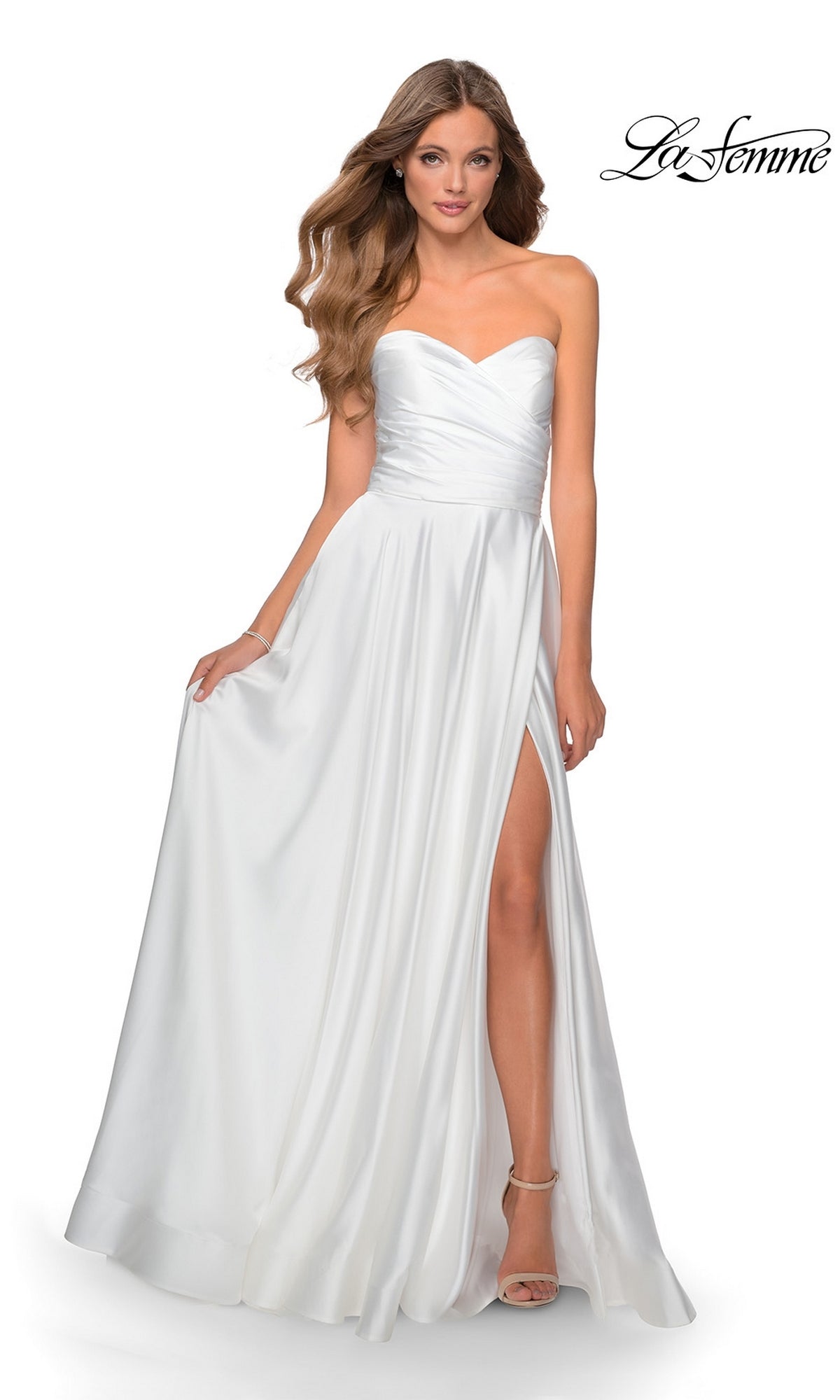 La Femme Strapless Long A-Line Prom Dress 28608