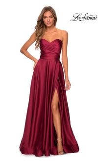 La Femme Strapless Long A-Line Prom Dress 28608