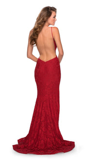 La Femme High-Neck Backless Lace Prom Dress 28619