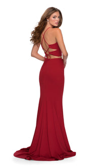 La Femme Two-Piece Fitted Jersey Prom Dress 28624