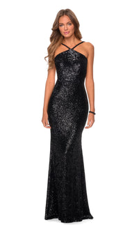 La Femme Backless Sequin Sheath Prom Dress 28650