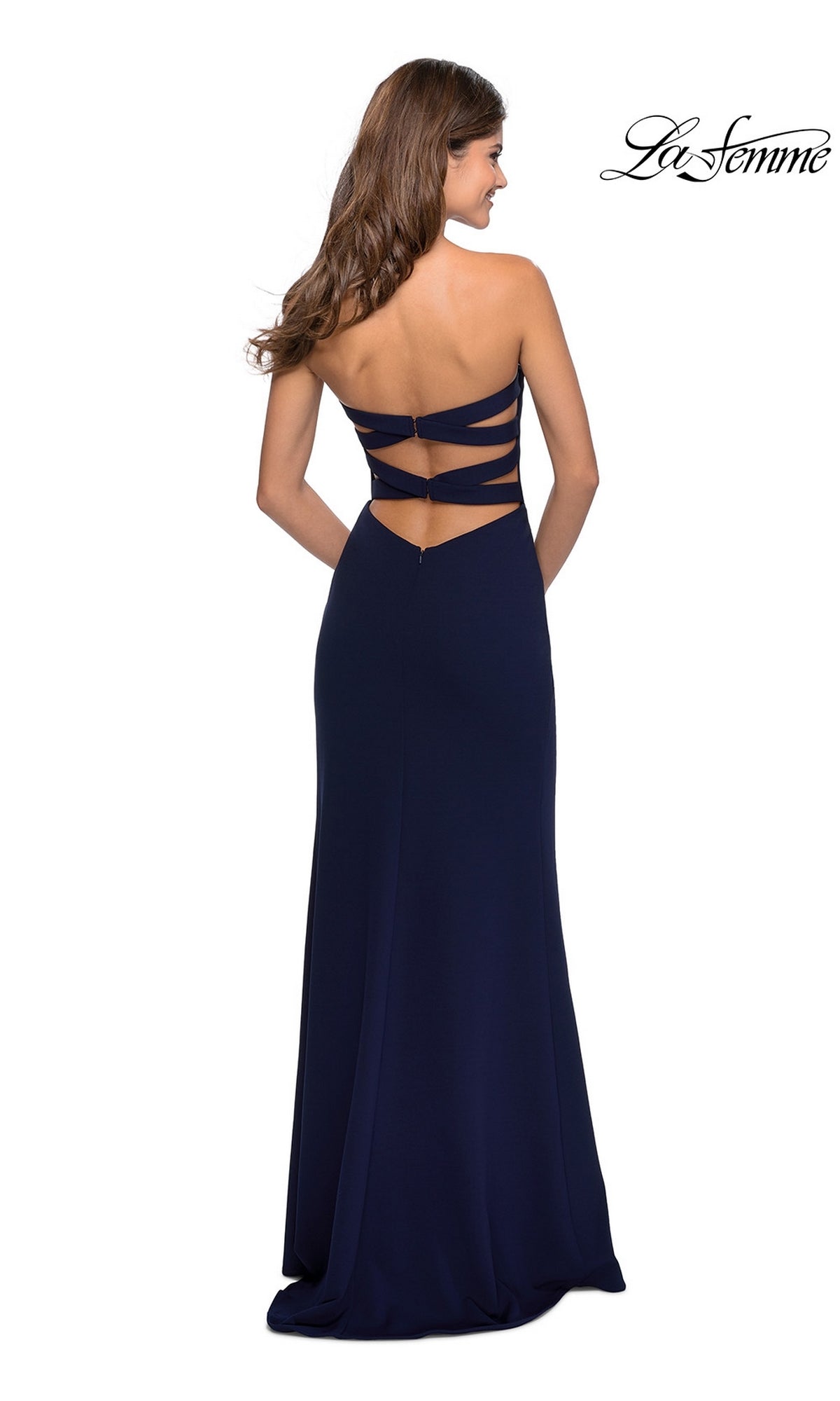 La Femme Long Strapless Prom Dress - PromGirl