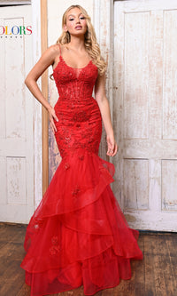 Sheer-Bodice Sexy Long Mermaid Prom Dress 2899