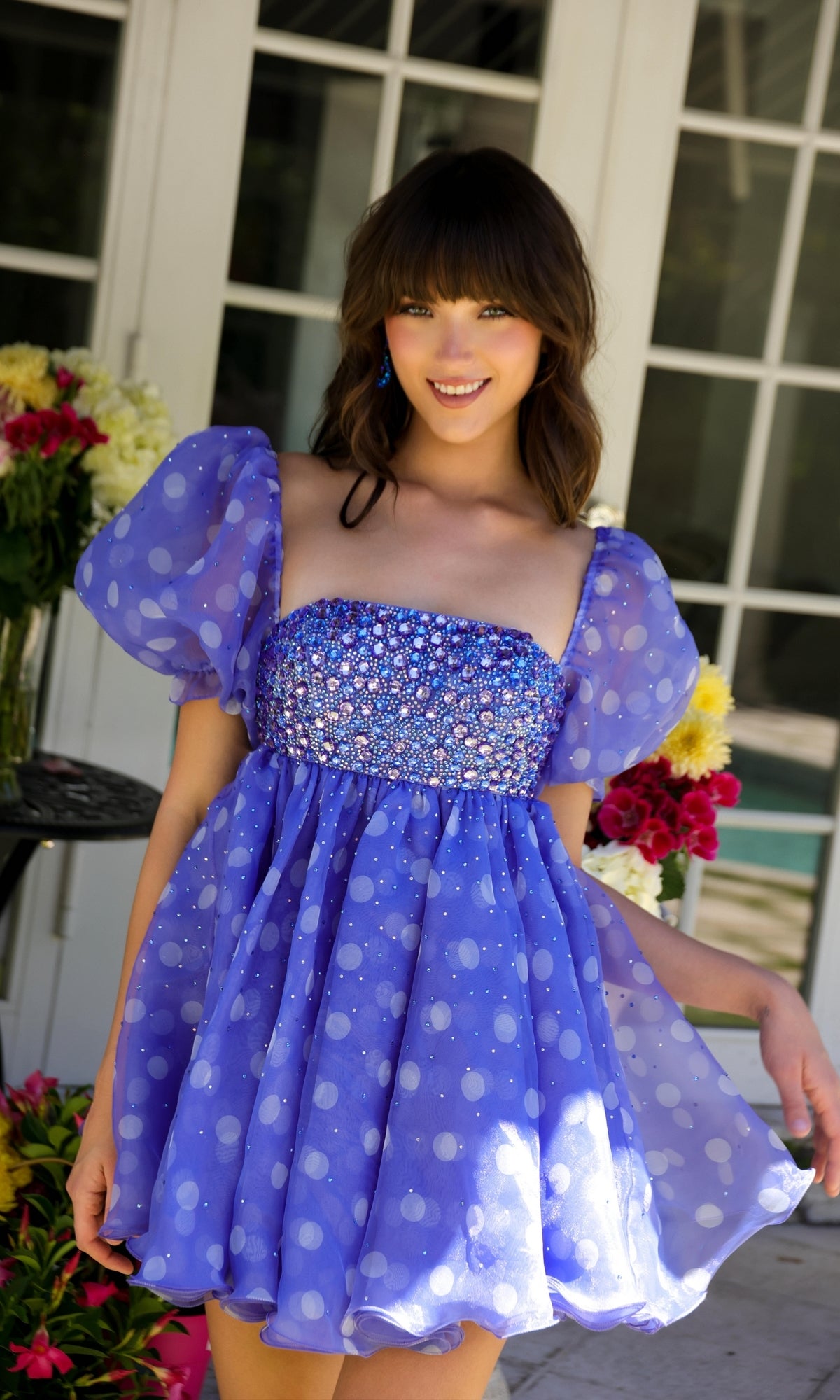 Ava Presley Polka Dot Short Homecoming Dress 29128