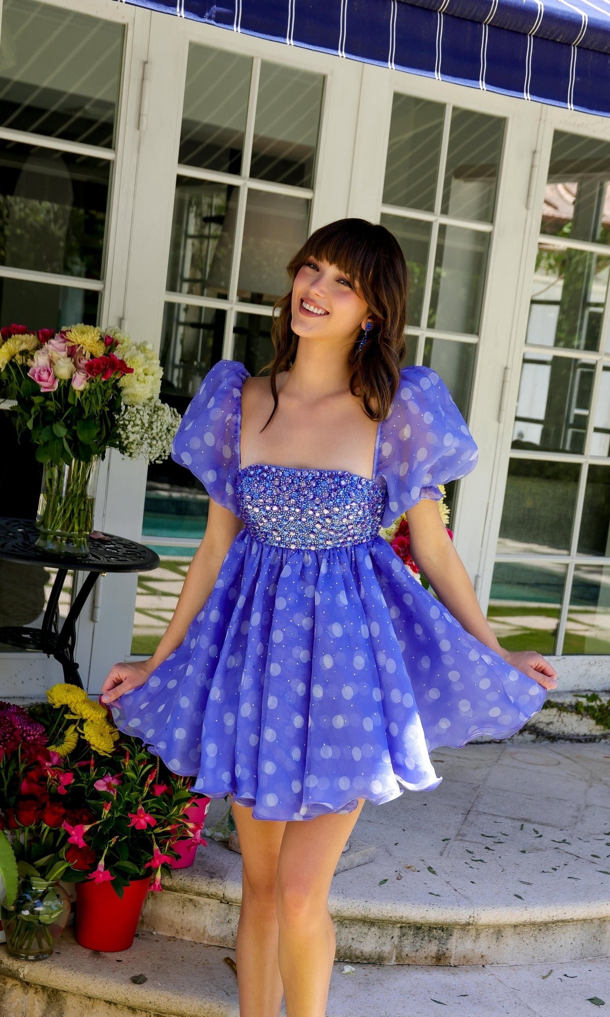 Ava Presley Polka Dot Short Homecoming Dress 29128