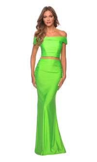 La Femme Bright Neon Two-Piece Prom Dress 2914