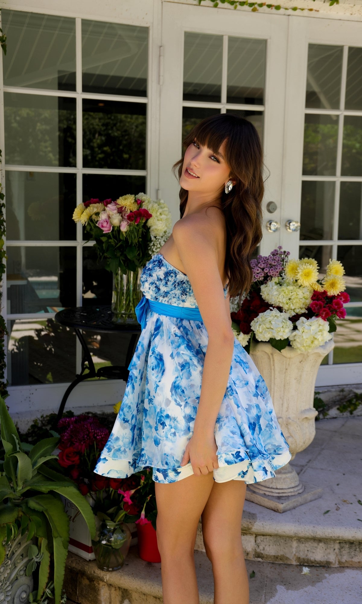 Short Print Homecoming Dress: Ava Presley 29209