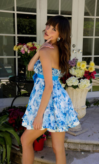 Short Print Homecoming Dress: Ava Presley 29209