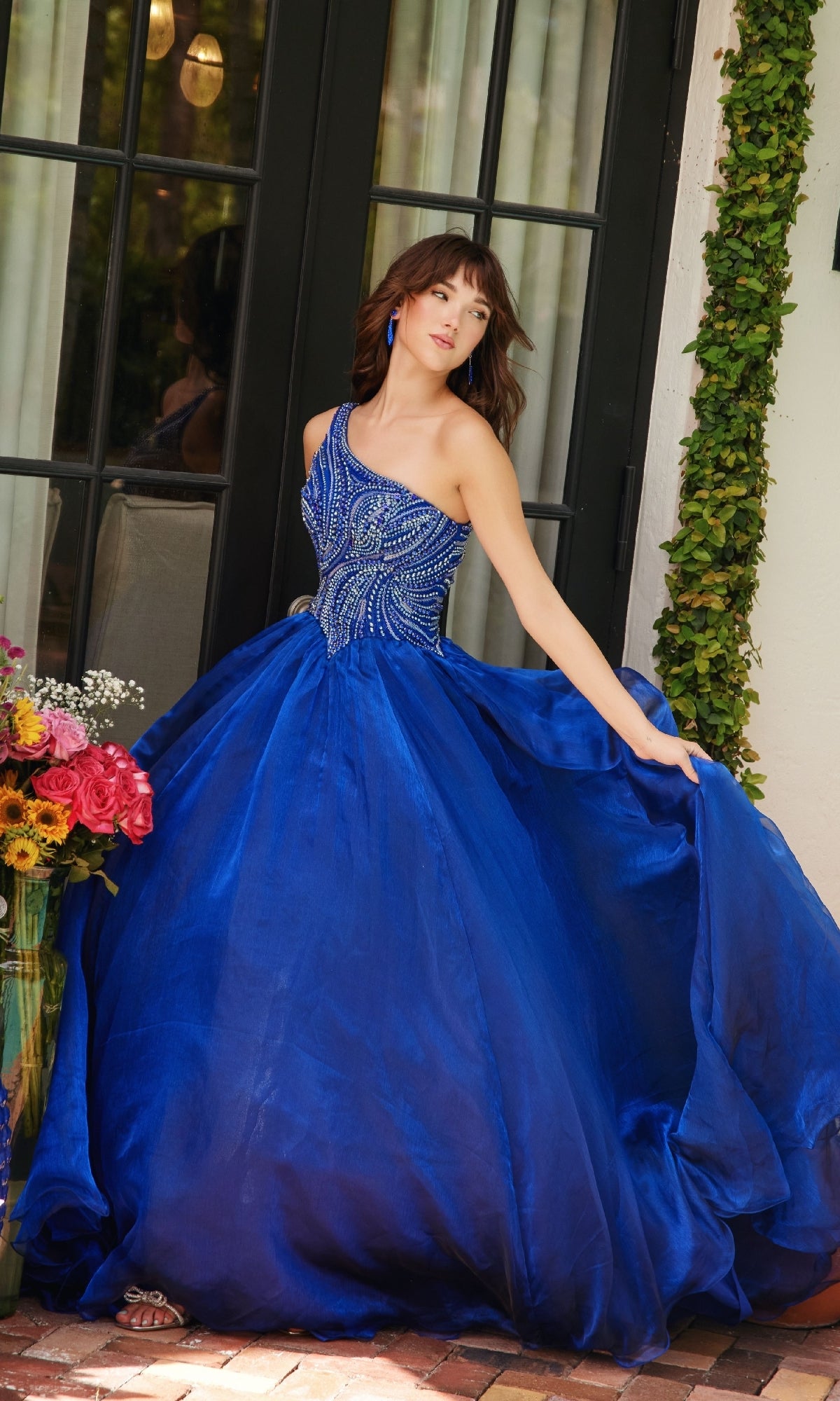 One-Shoulder Prom Ball Gown: Ava Presley 29258