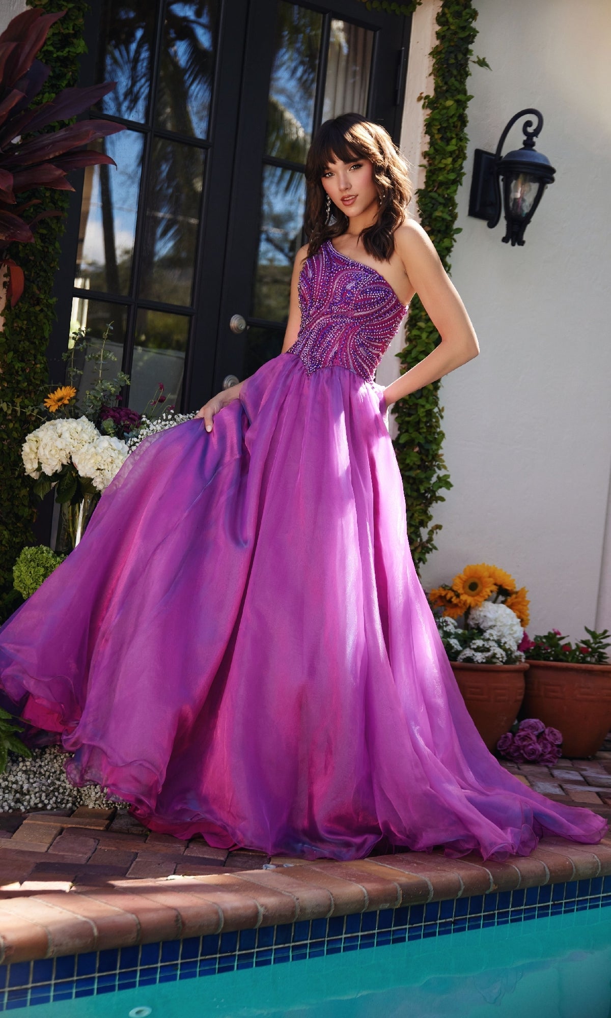 One-Shoulder Prom Ball Gown: Ava Presley 29258