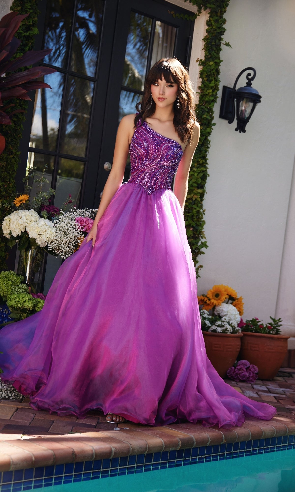 One-Shoulder Prom Ball Gown: Ava Presley 29258