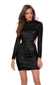 Backless La Femme Short Sequin Homecoming Dress