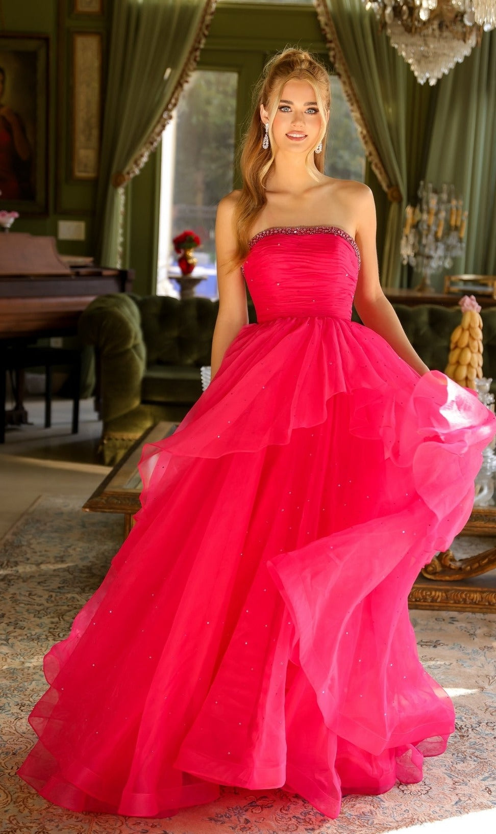 Strapless Long Prom Ball Gown: Ava Presley 29534