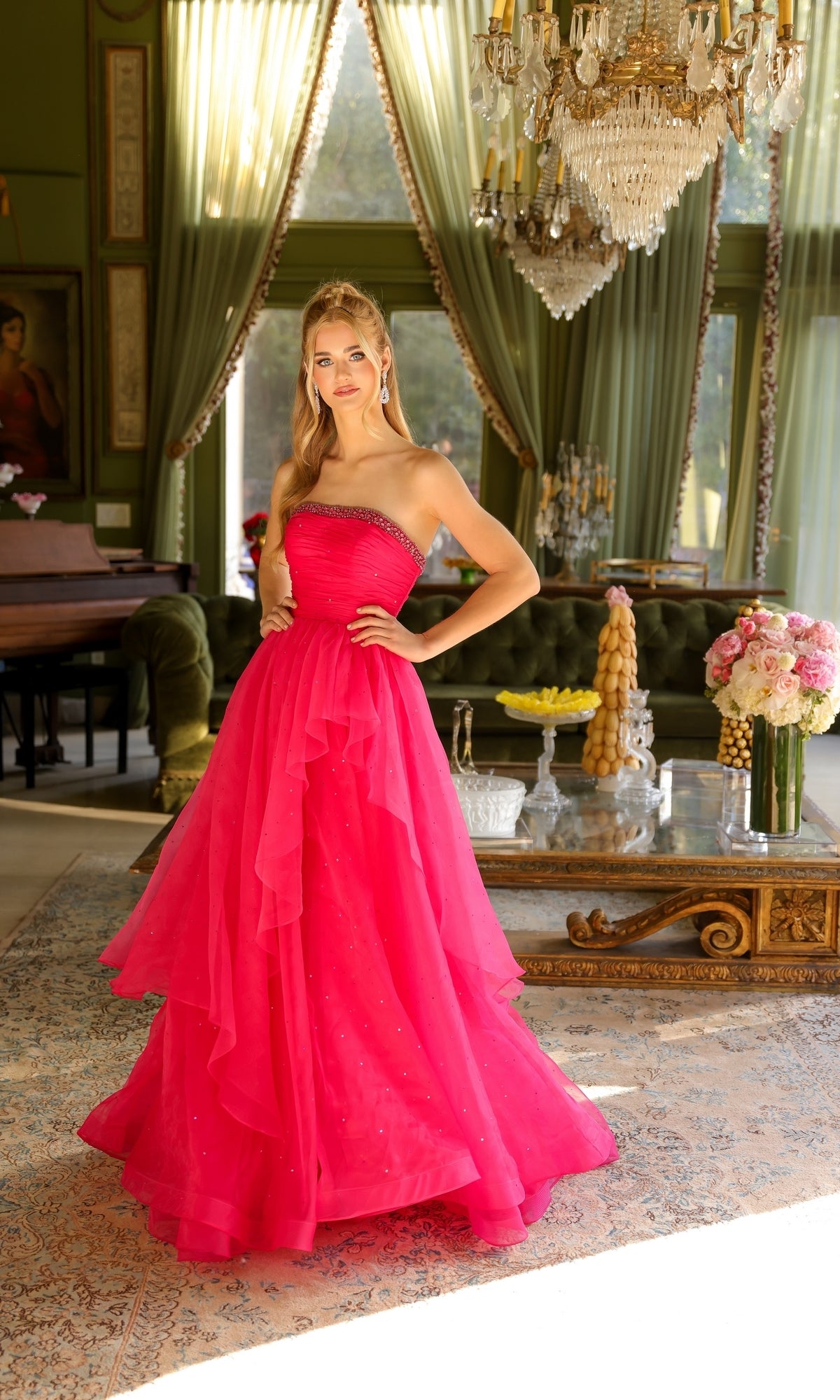 Strapless Long Prom Ball Gown: Ava Presley 29534