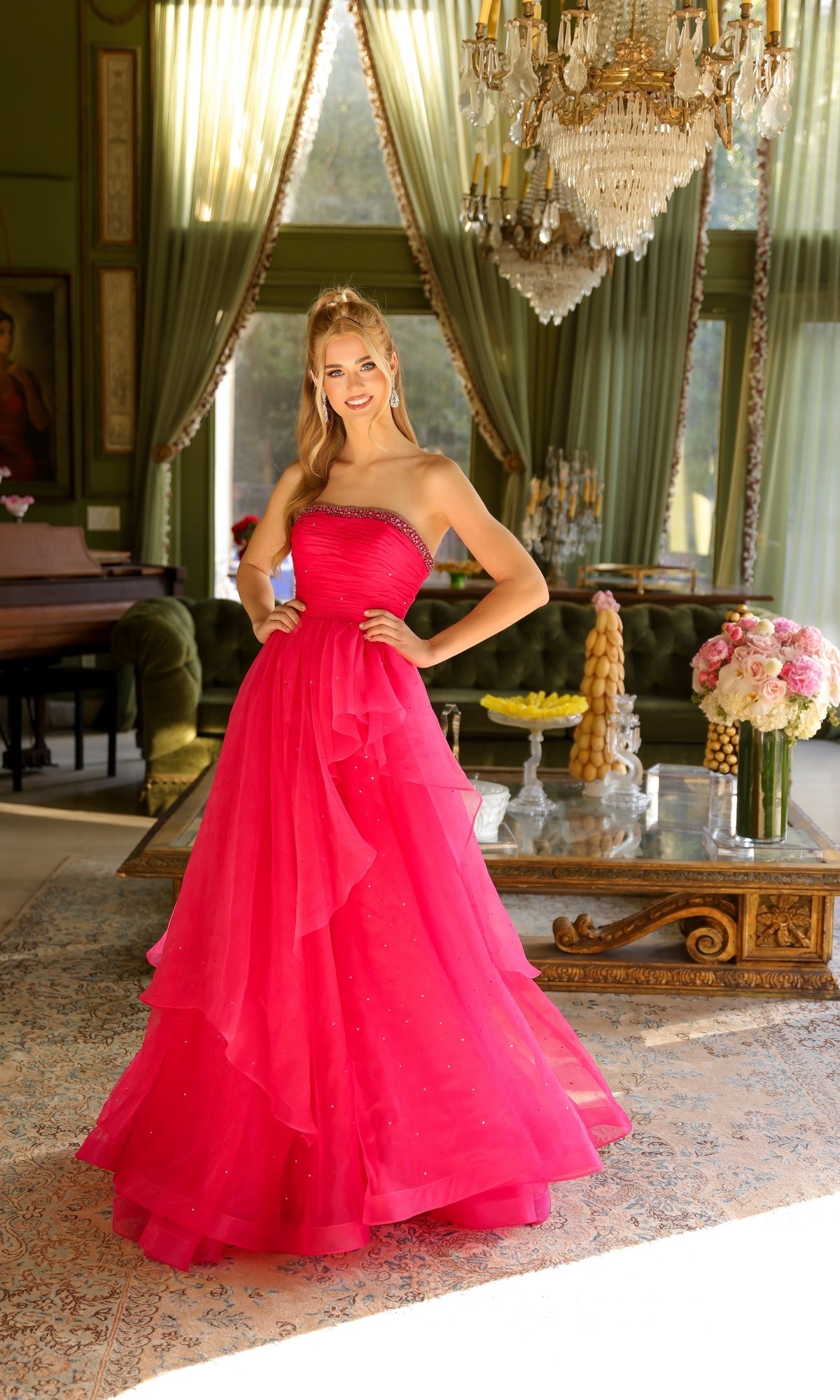 Strapless Long Prom Ball Gown: Ava Presley 29534