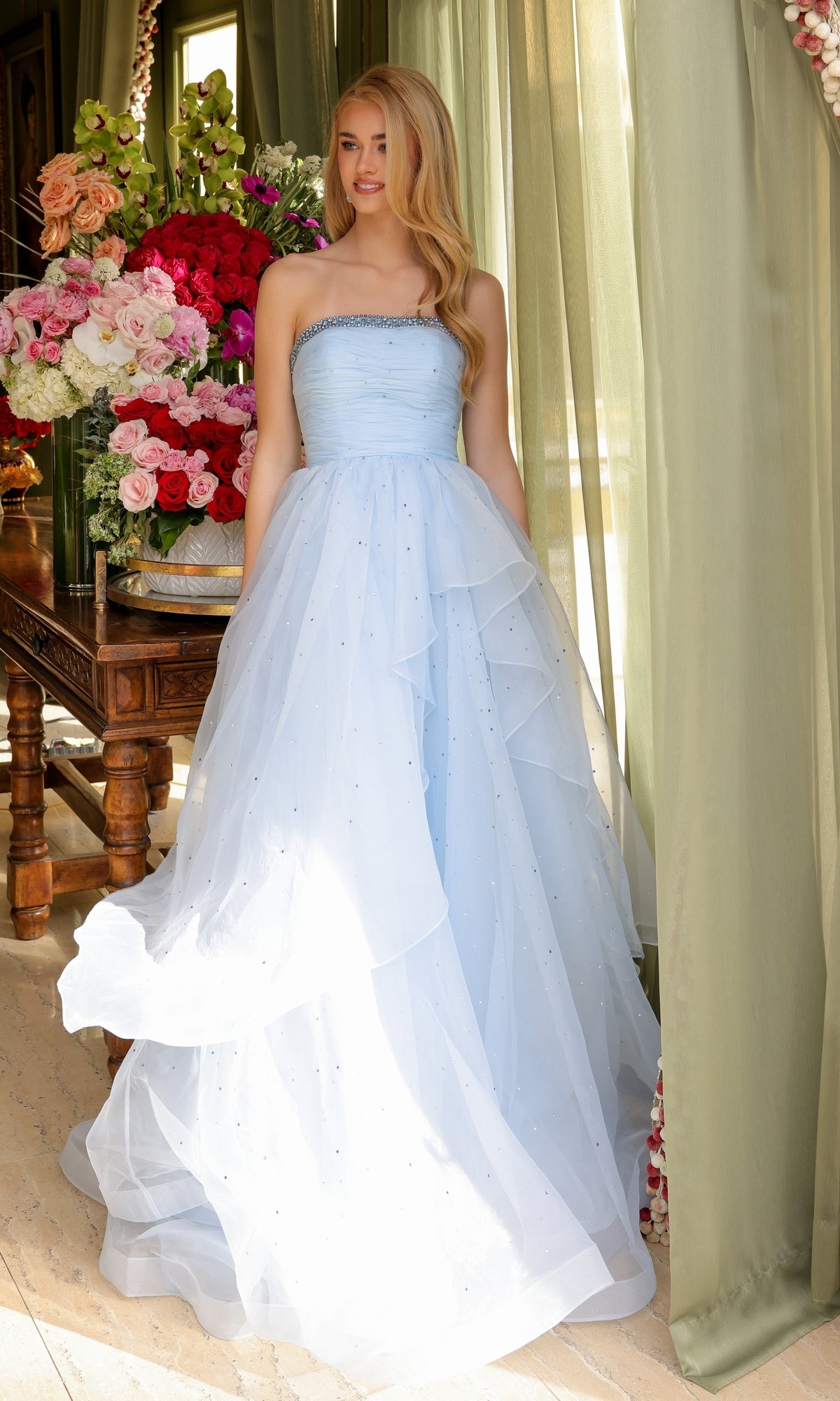 Strapless Long Prom Ball Gown: Ava Presley 29534