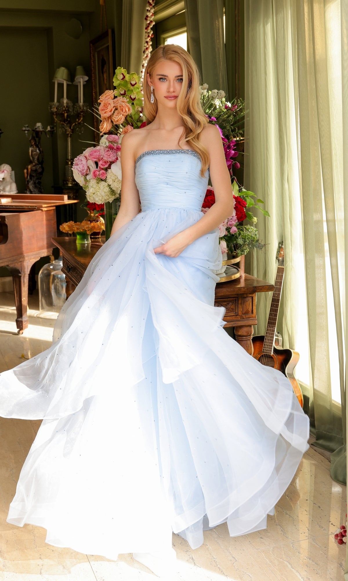 Strapless Long Prom Ball Gown: Ava Presley 29534