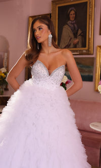 Ruffled Strapless Ball Gown: Ava Presley 29528