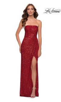 La Femme Strapless Long Sequin Prom Dress 29681