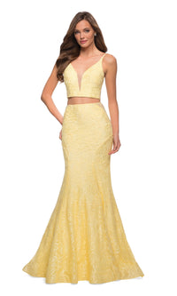 La Femme Two-Piece Lace Mermaid Prom Dress 29970