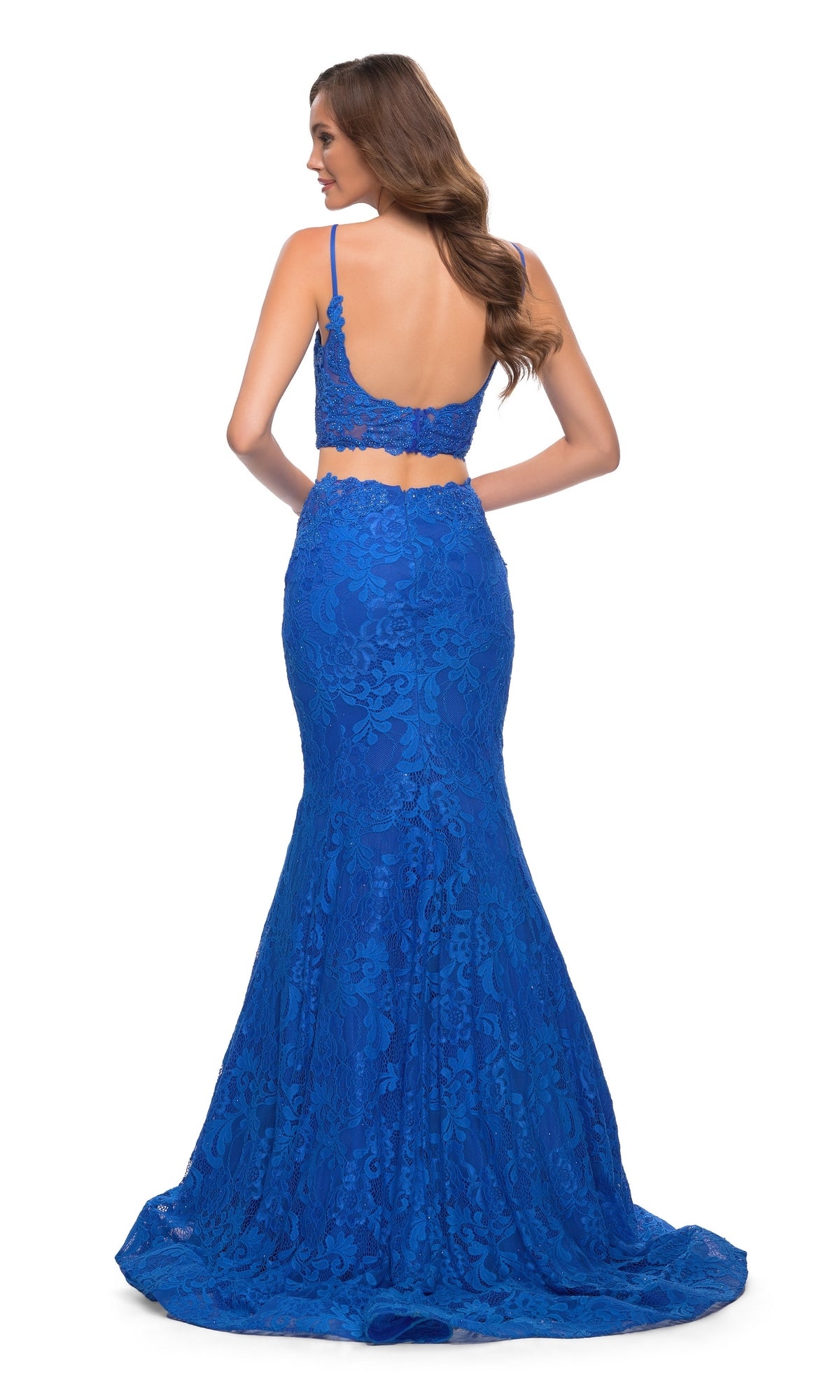 La Femme Two-Piece Lace Mermaid Prom Dress 29970