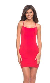 La Femme Simple Strappy-Back Short Party Dress