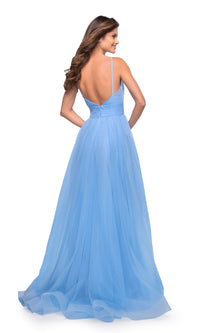 La Femme Long A-Line Tulle Ball Gown for Prom