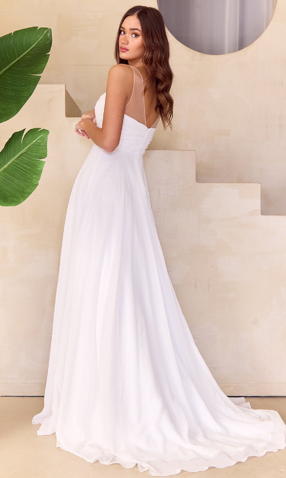 Long White A-Line Prom Dress: Amelia Couture 3023