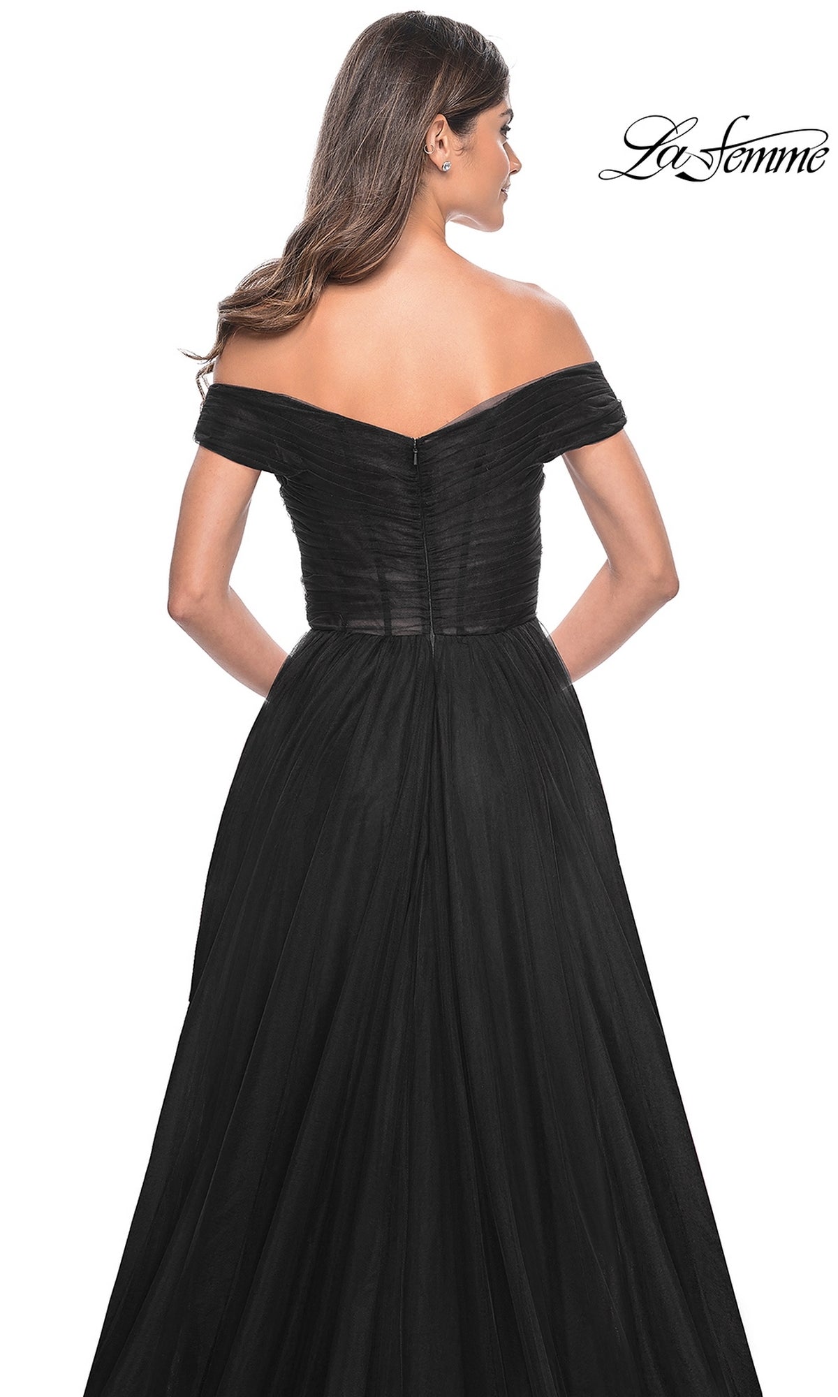 La Femme Off-Shoulder Long Prom Ball Gown 30498