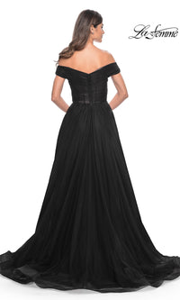 La Femme Off-Shoulder Long Prom Ball Gown 30498