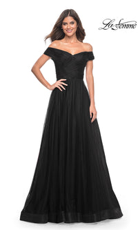 La Femme Off-Shoulder Long Prom Ball Gown 30498