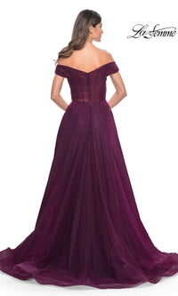 La Femme Off-Shoulder Long Prom Ball Gown 30498